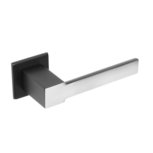 Intersteel deurklink Arjan Moors Sliced No.5 met rozet RVS geborsteld-zwart Intersteel deurklink Arjan Moors Sliced No.5 met rozet RVS geborsteld-zwart